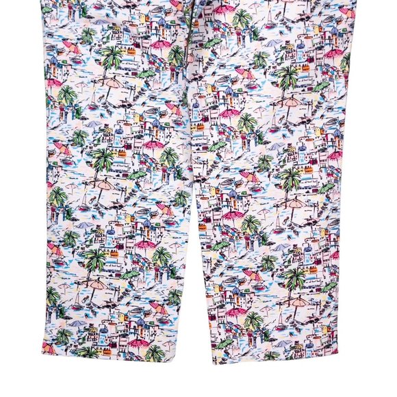 Talbots Womens Pants Floral Stretch Beach Summer Hawaiian Vacation Trousers 12 - Picture 8 of 8